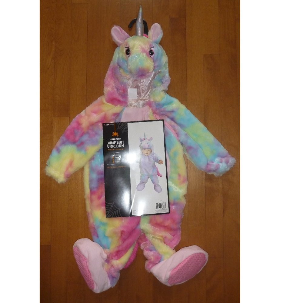 Baby Girls Tie Dye UNICORN Halloween Costume Size 12/18Mo 18/24 Mo Plush  NWT